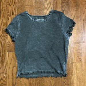 AEO green ruffle top